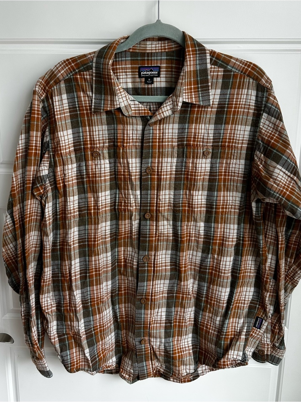 Patagonia Plaid Organic Cotton Shirt Size Medium